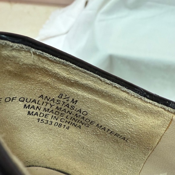 Nine West 8.5M Anastasio Black Patent Lace-Up Oxford Heels career office wingtip - Picture 6 of 9